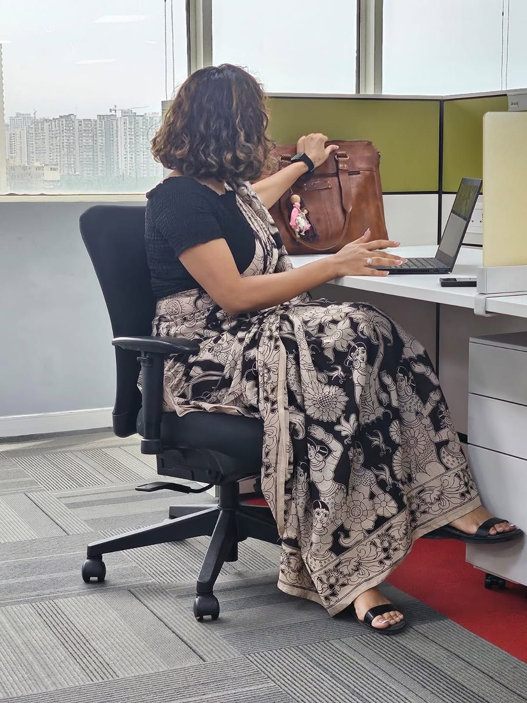 Daksha Kalamkari Cotton Saree - Uttariya