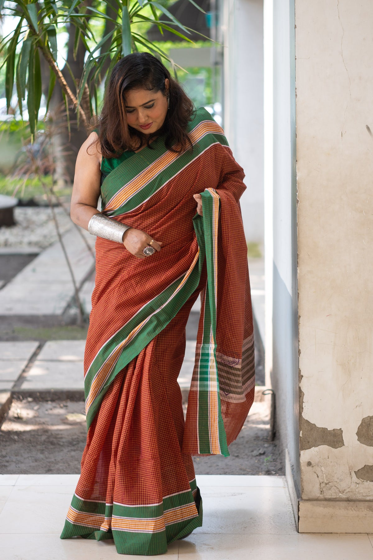 Choco gamcha Saree