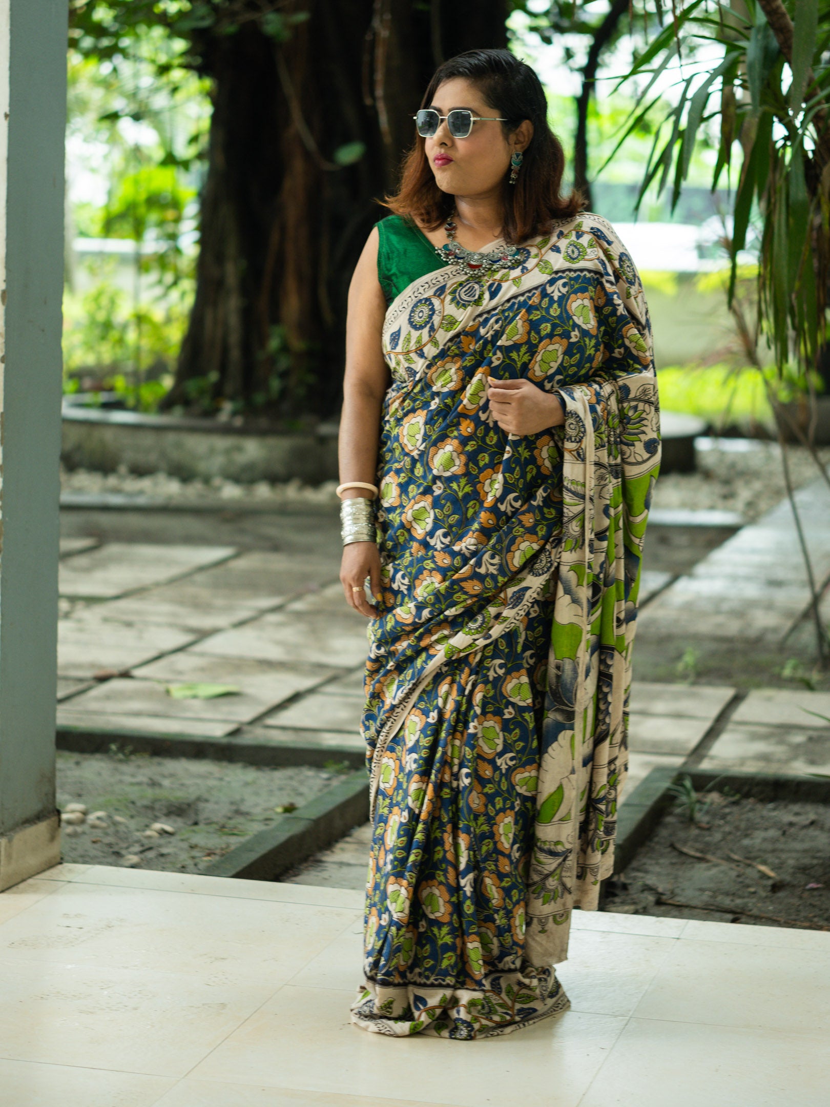 Makshi Kalamkari Cotton Saree