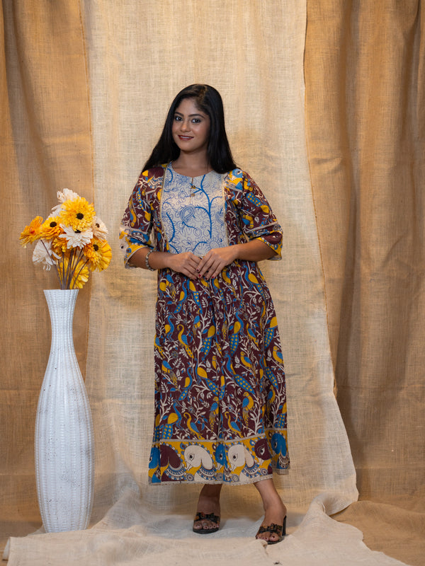 Kalamkari Spectrum Handwork Cotton Dress