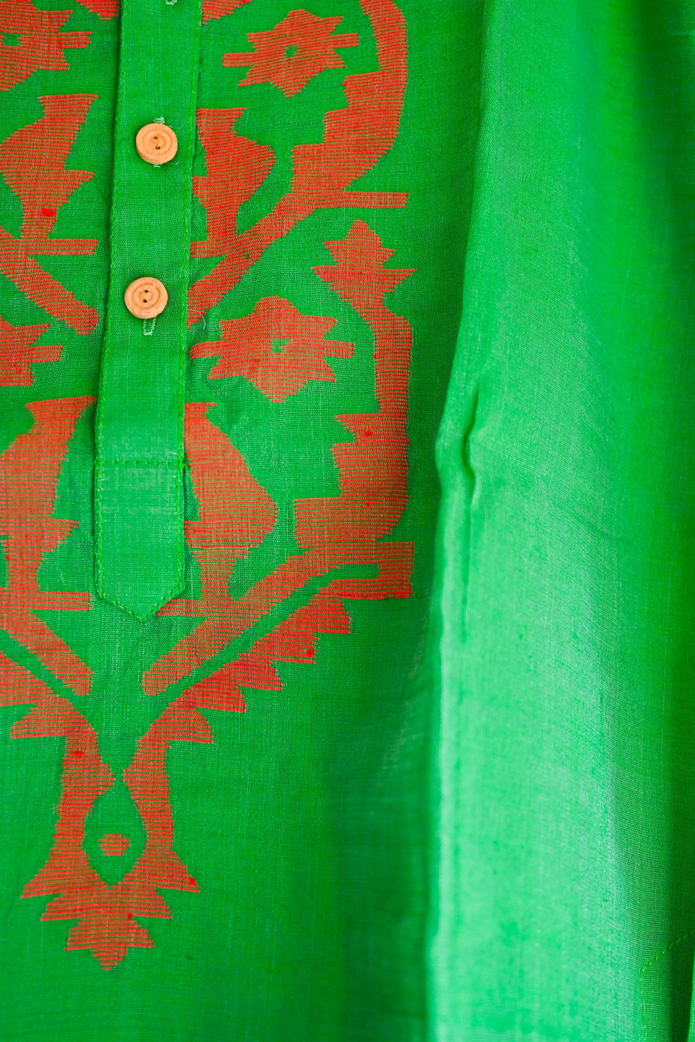 Jamdani long Kurta green - Uttariya