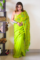 Lemon Katha Saree - Uttariya