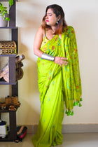 Lemon Katha Saree - Uttariya