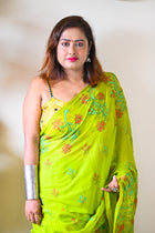 Lemon Katha Saree - Uttariya