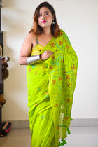 Lemon Katha Saree - Uttariya