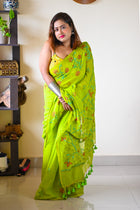 Lemon Katha Saree - Uttariya