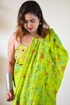 Lemon Katha Saree - Uttariya