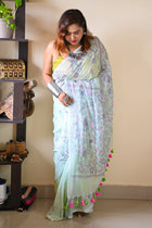 Mint  Katha Saree - Uttariya