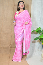 Pink Chikan Saree