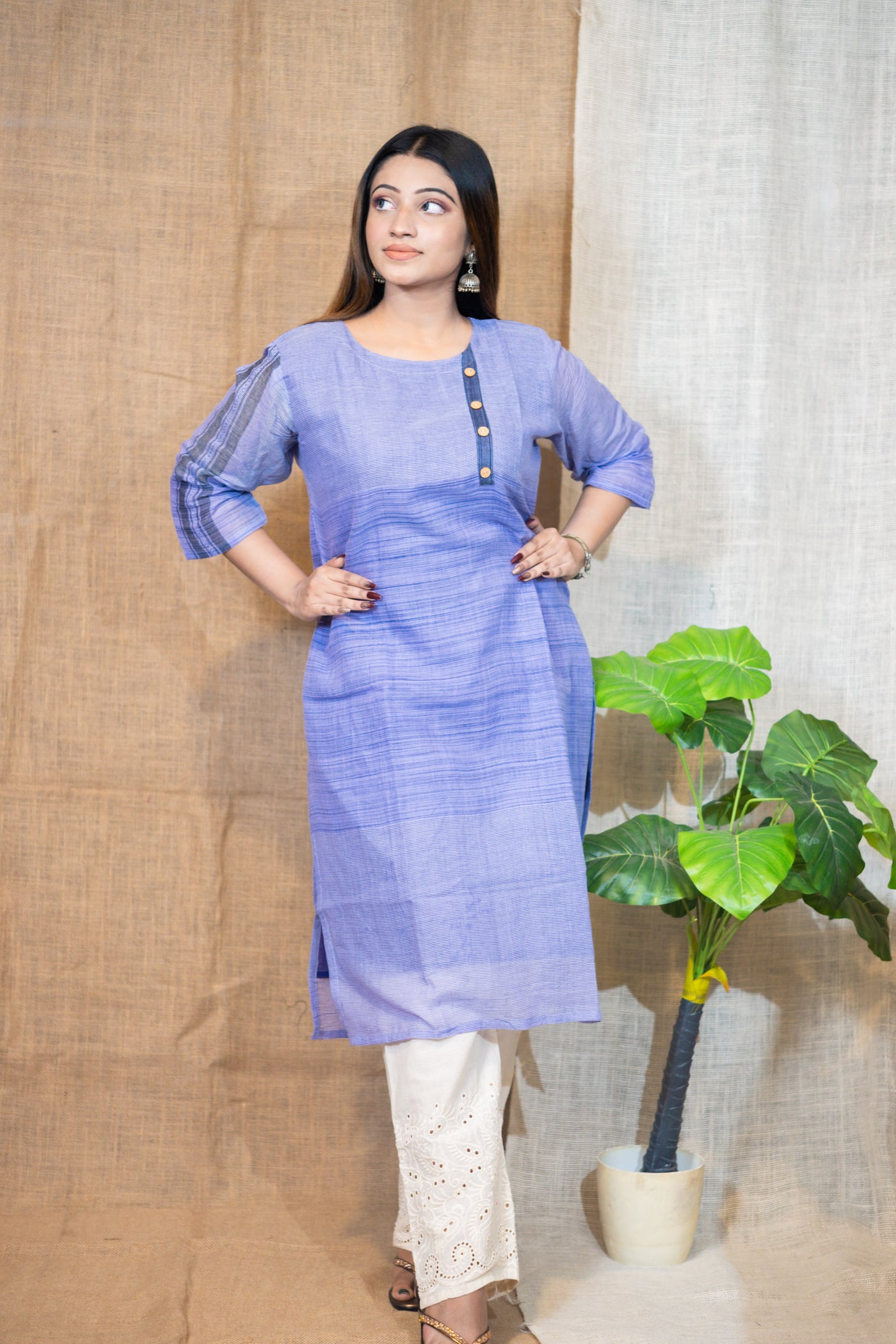 Printed Cotton Saree Blouse - Uttariya