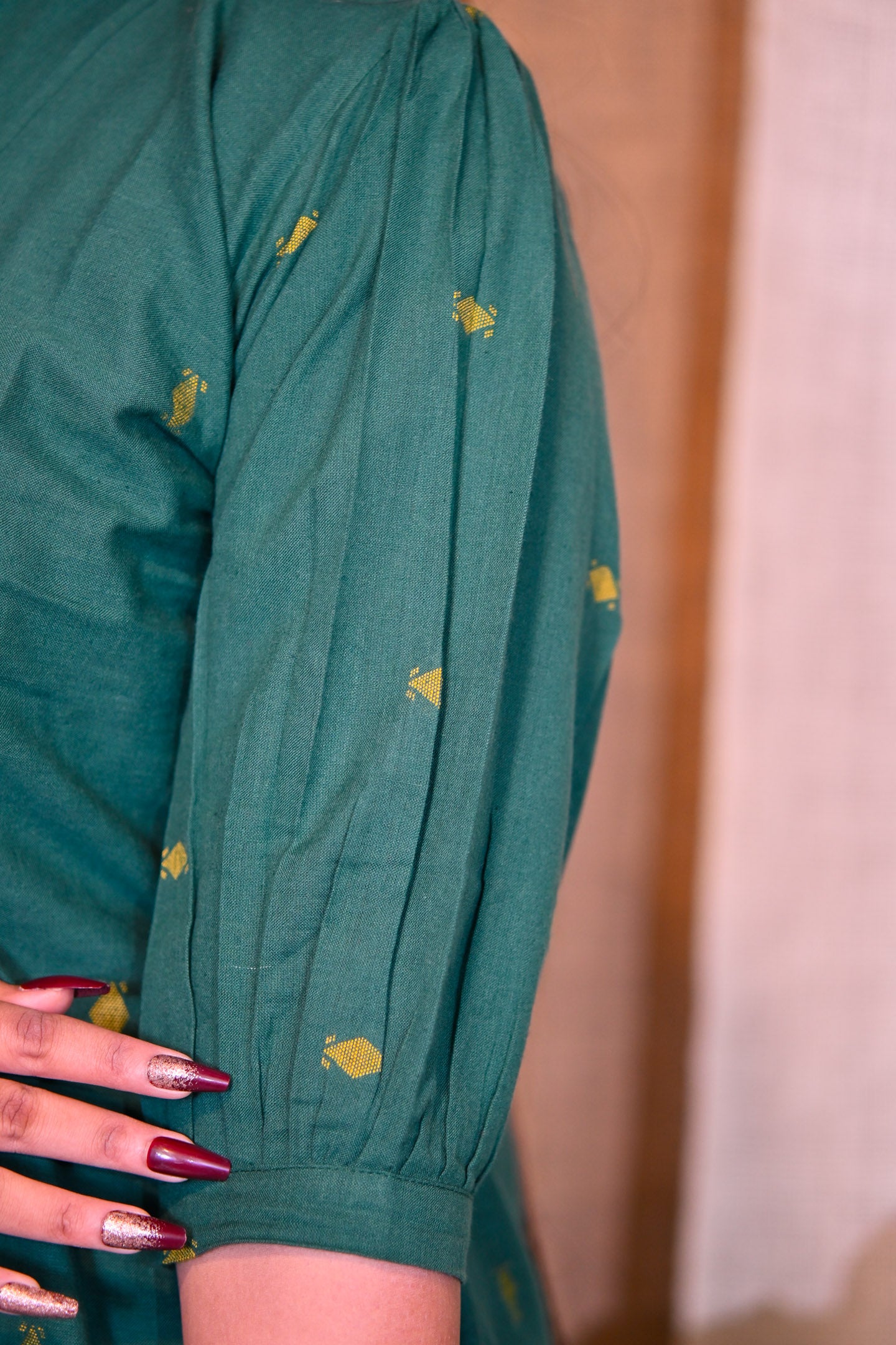 Sap Green Cotton Dress