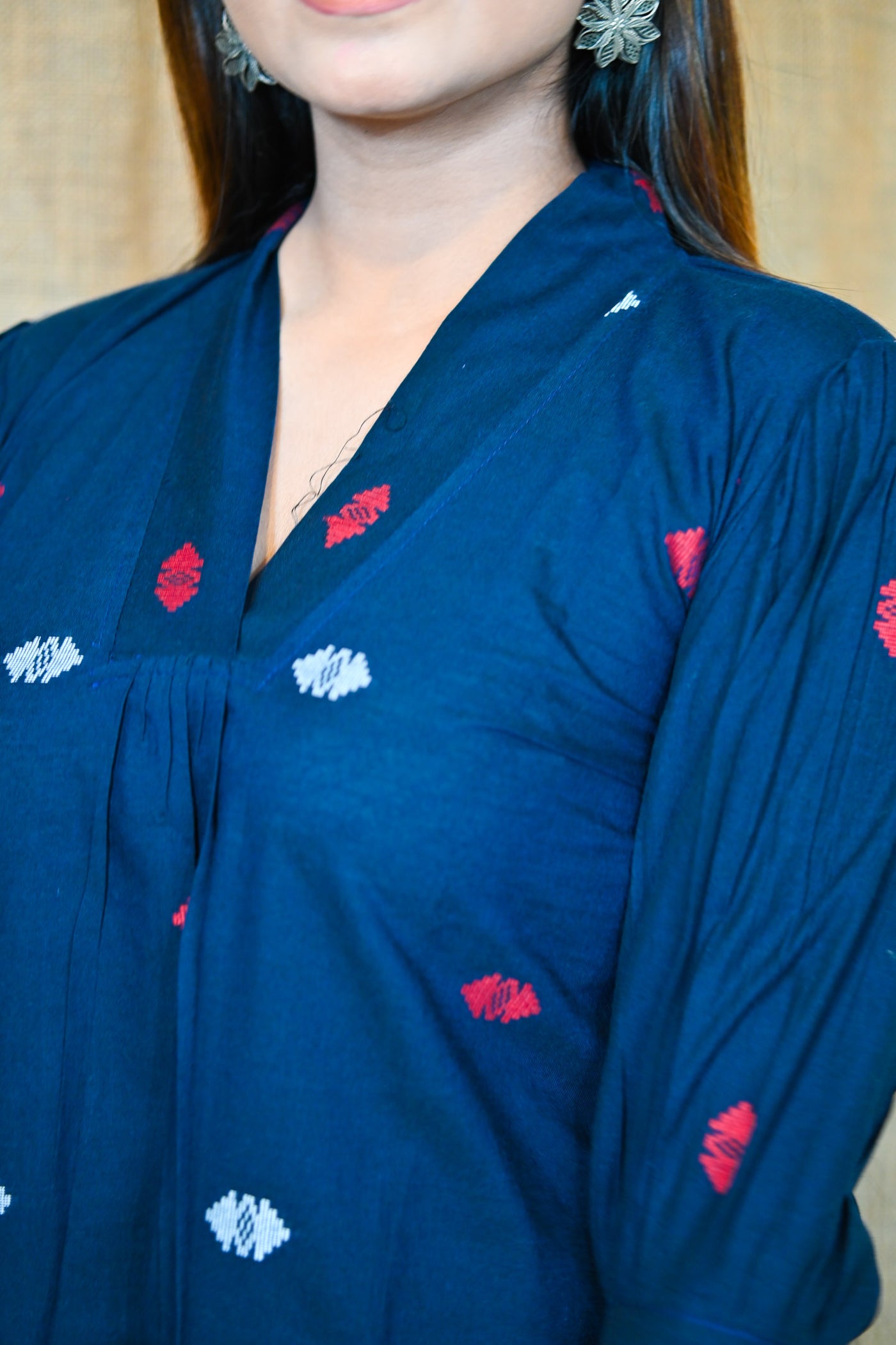 Indigo Designer Cotton Dress - Uttariya