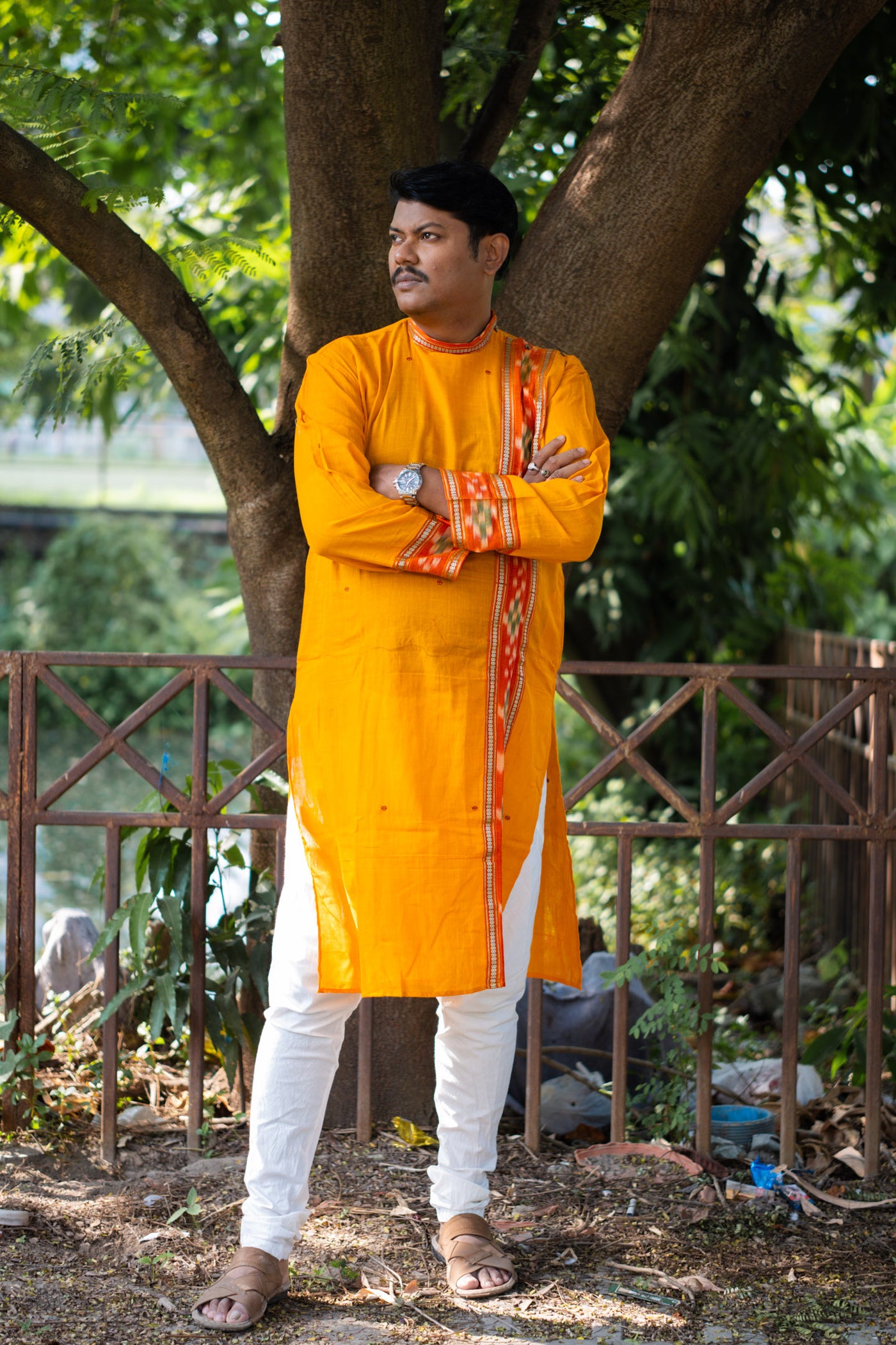 Ikkat long kurta