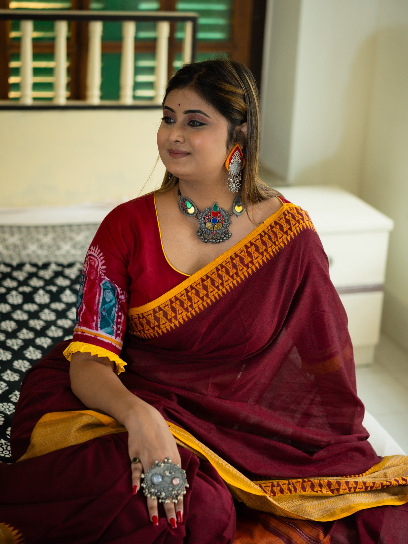 Burn Rose Saree