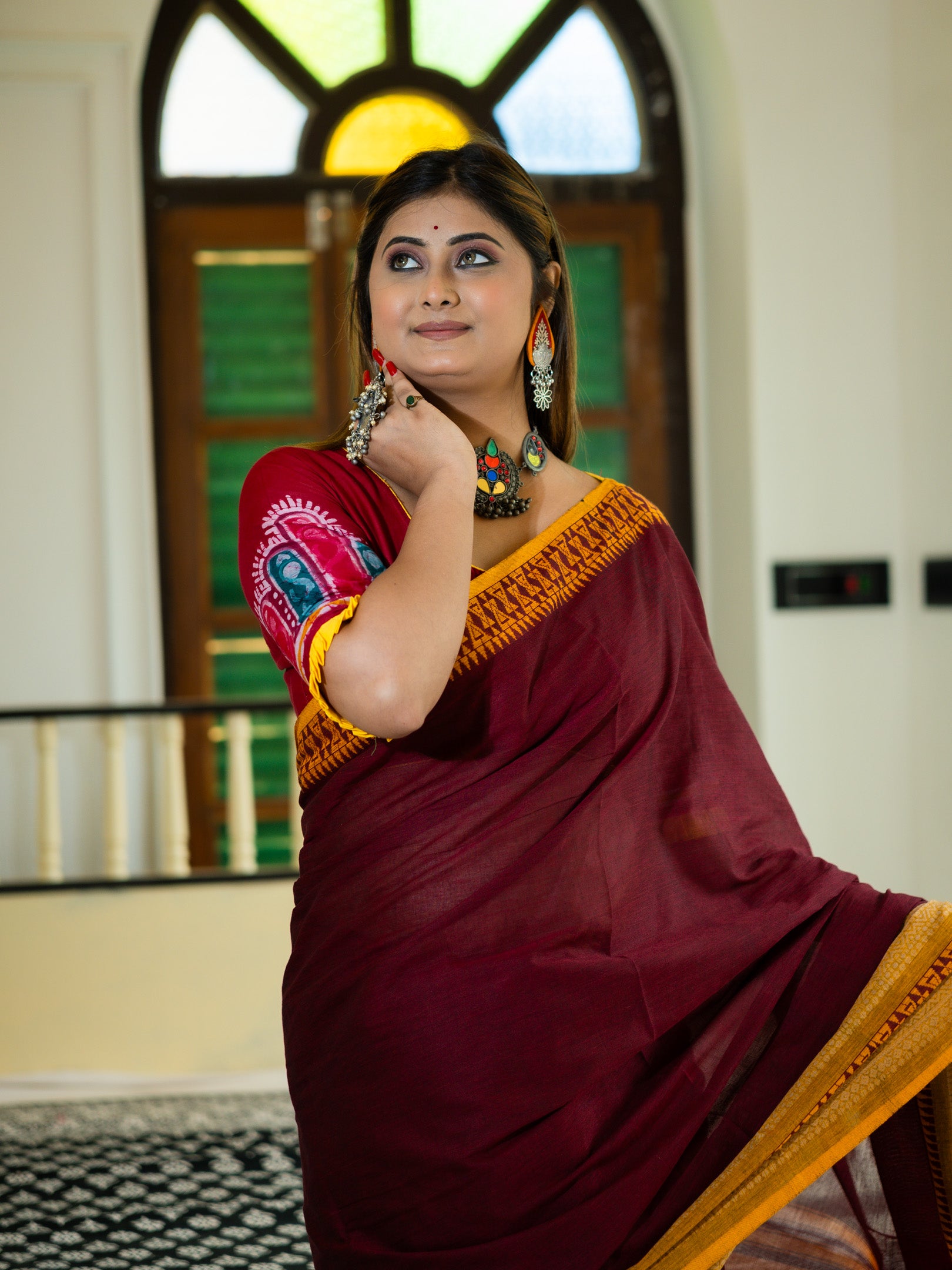 Burn Rose Saree