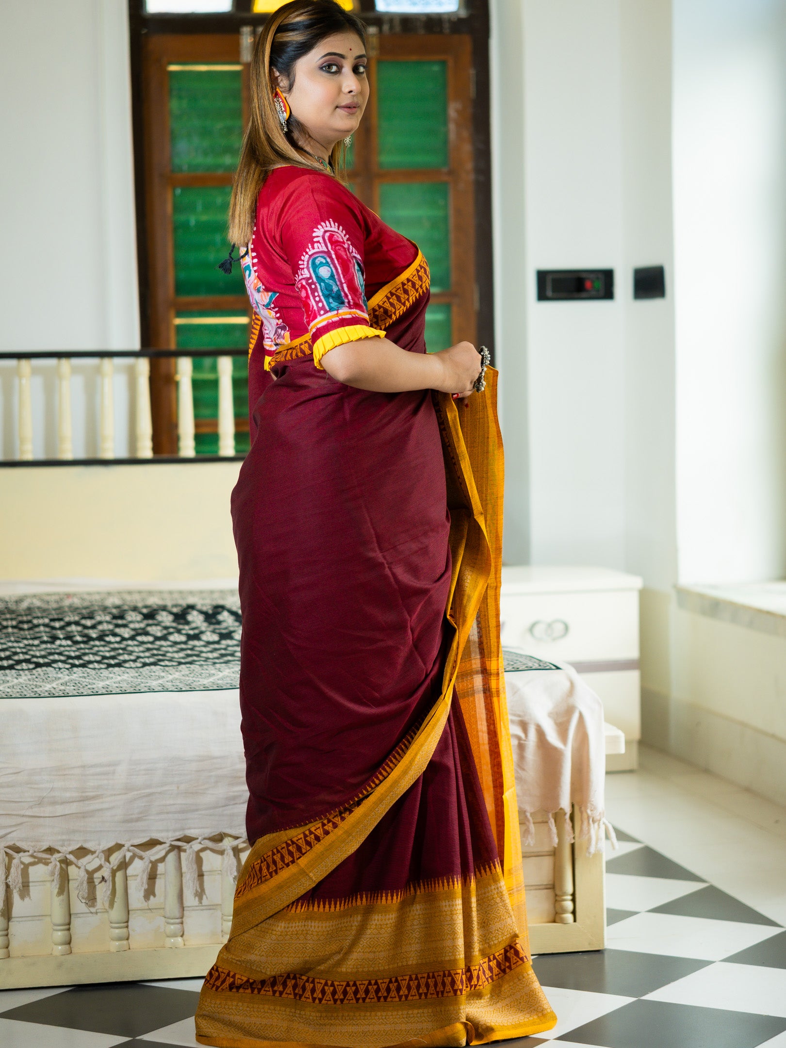 Burn Rose Saree