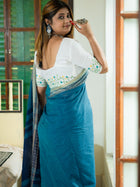 Teal Blue Saree