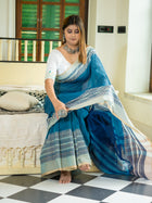 Teal Blue Saree