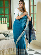Teal Blue Saree
