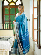 Teal Blue Saree