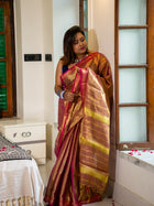 Gold Yellow with Rani Pink Border