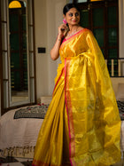 MariGold Yellow with Rani Pink Border - Uttariya