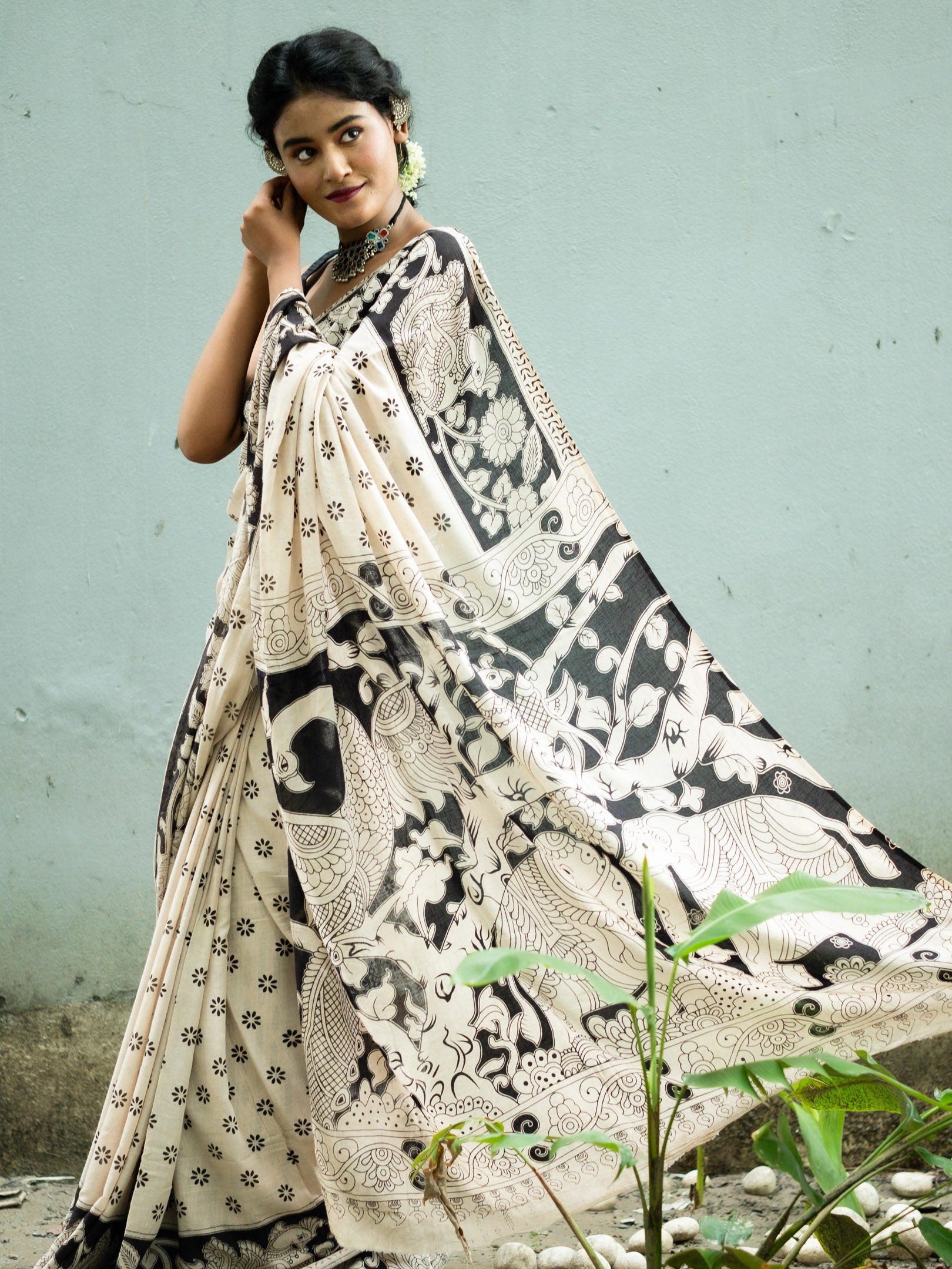 Alo Chaya Kalamkari Cotton Saree