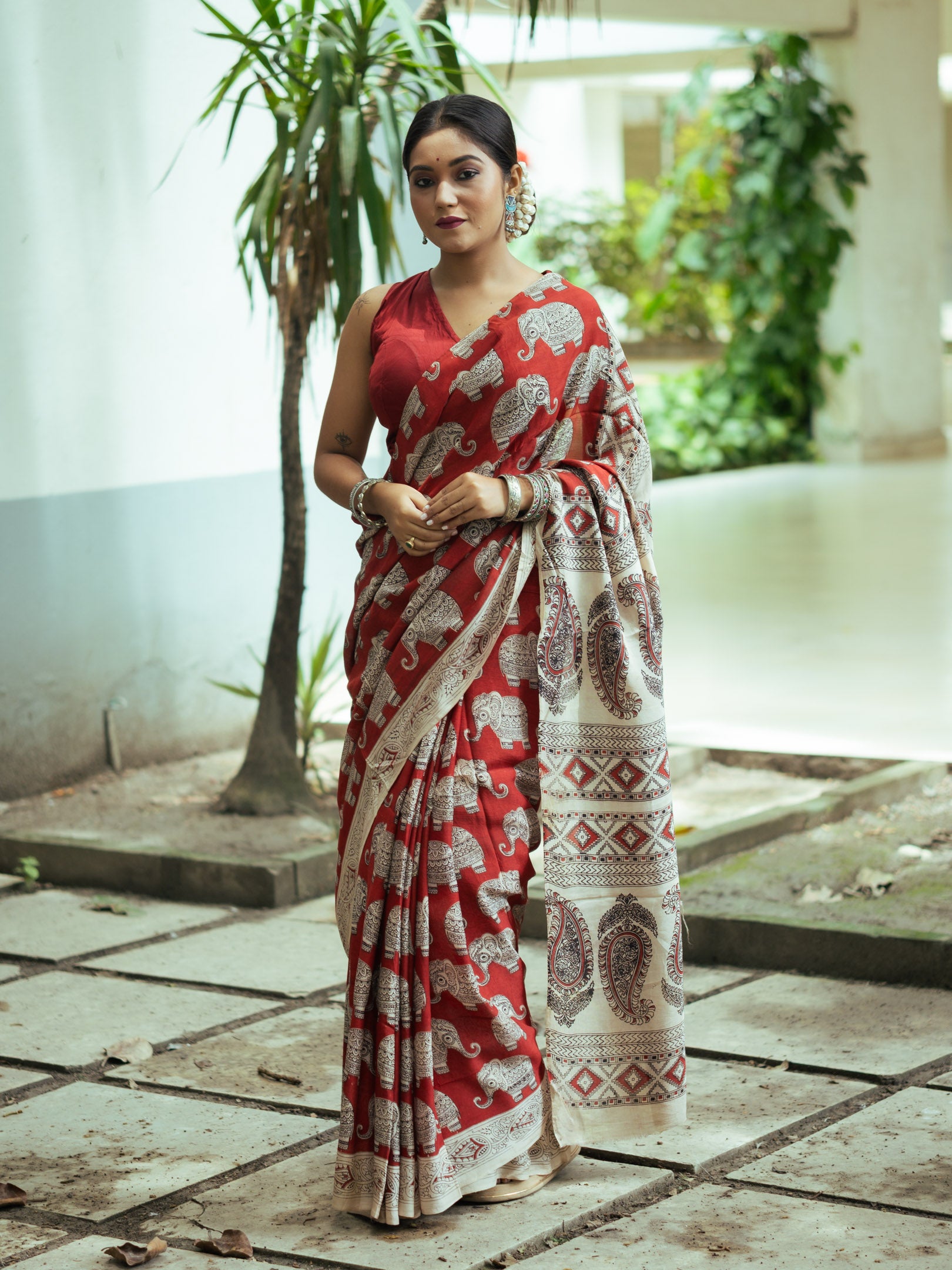 Paisley Raga Kalamkari Silk Saree