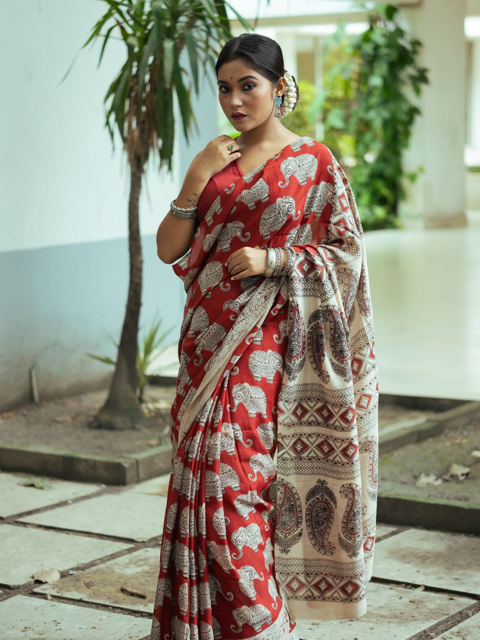 Paisley Raga Kalamkari Silk Saree