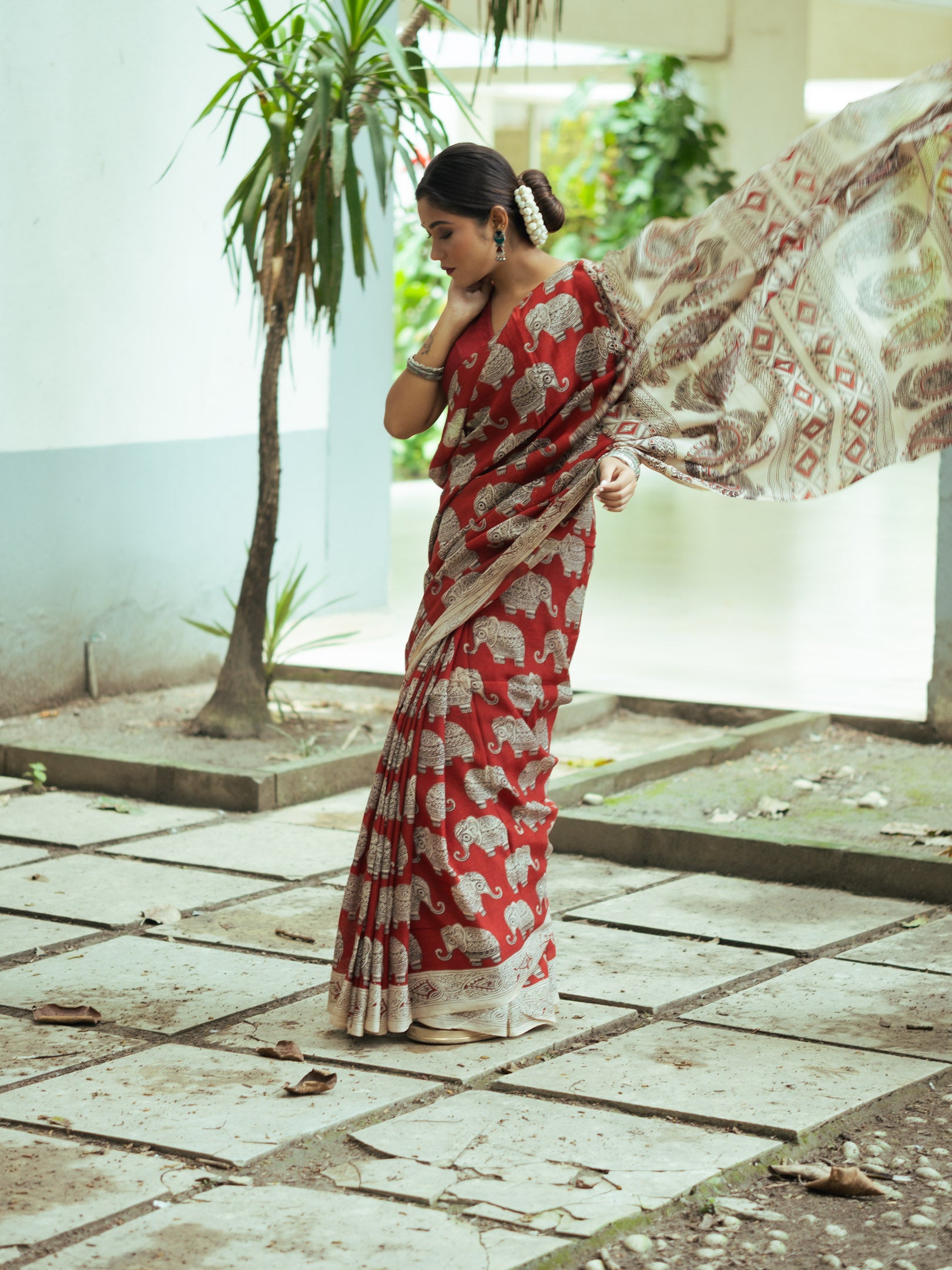 Paisley Raga Kalamkari Silk Saree