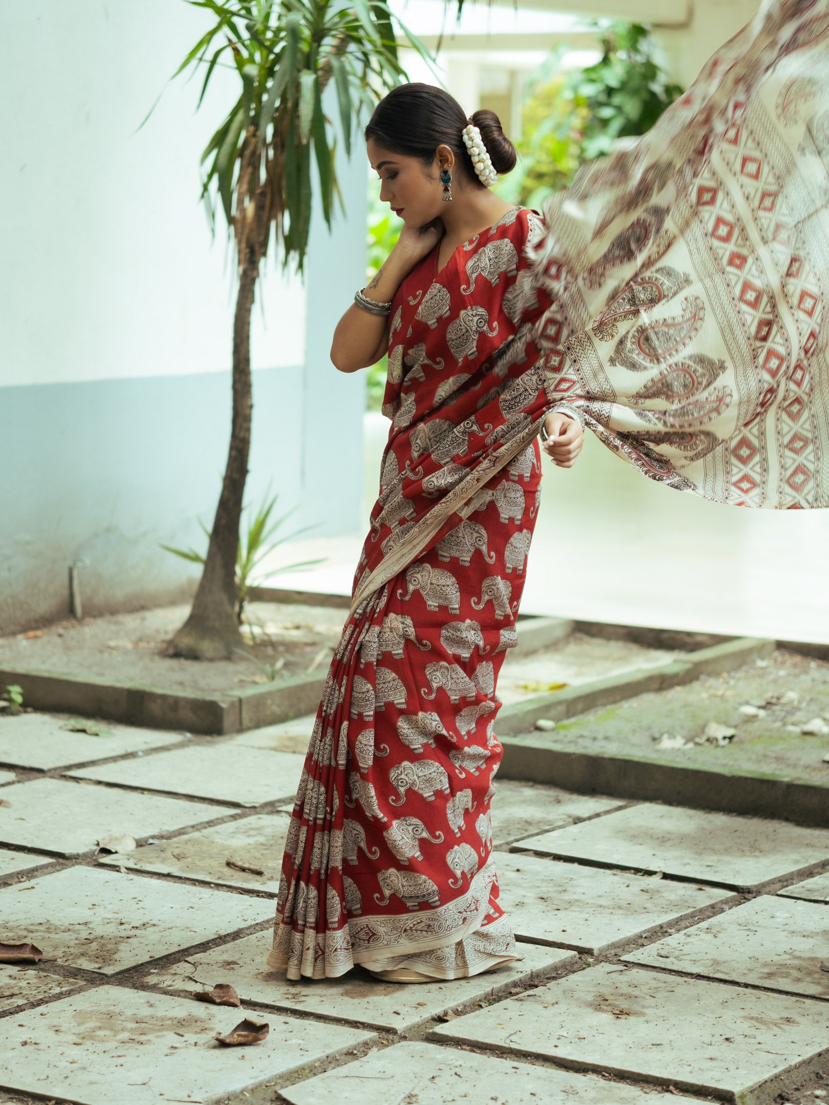 Paisley Raga Kalamkari Silk Saree