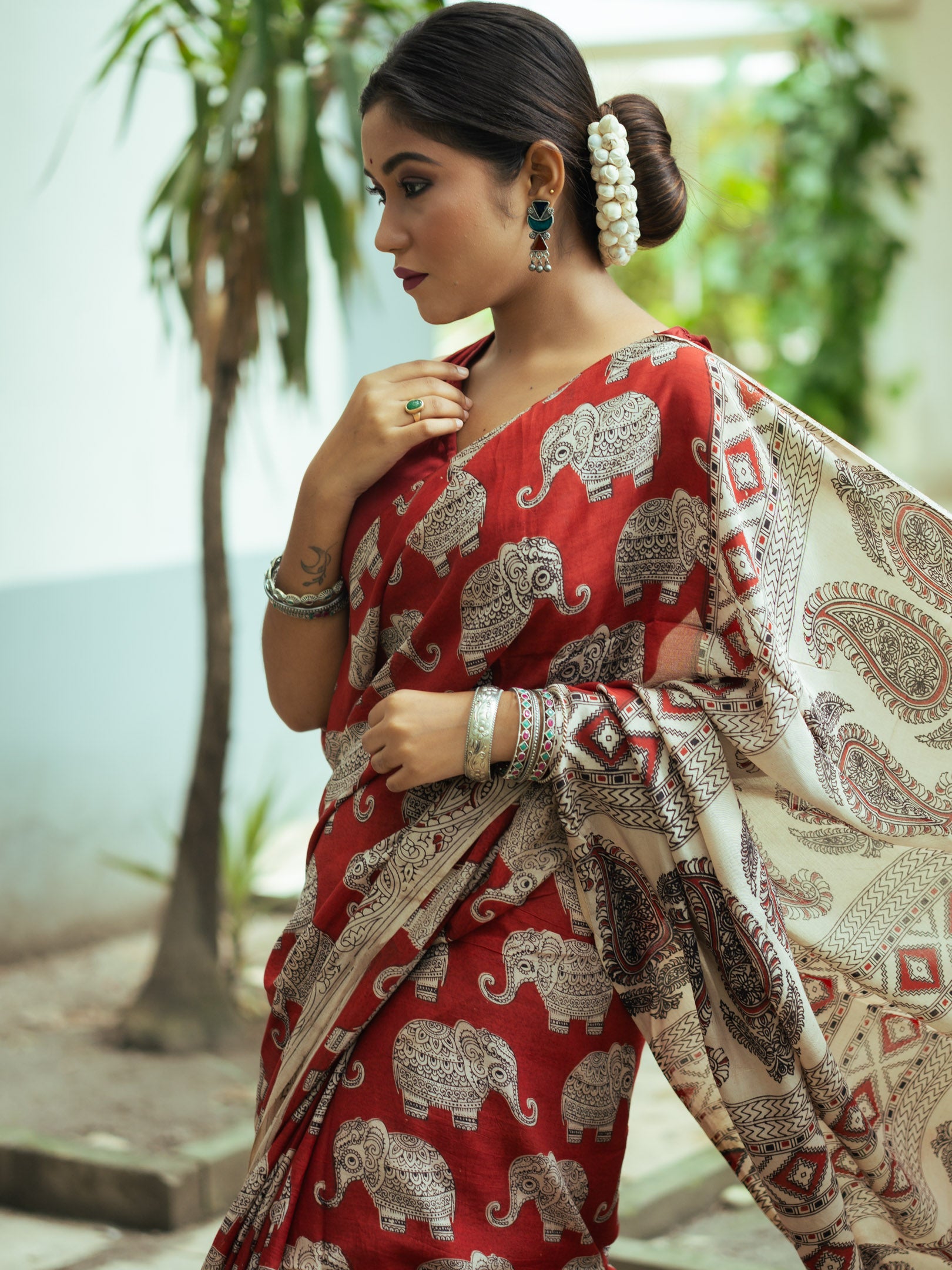 Paisley Raga Kalamkari Silk Saree
