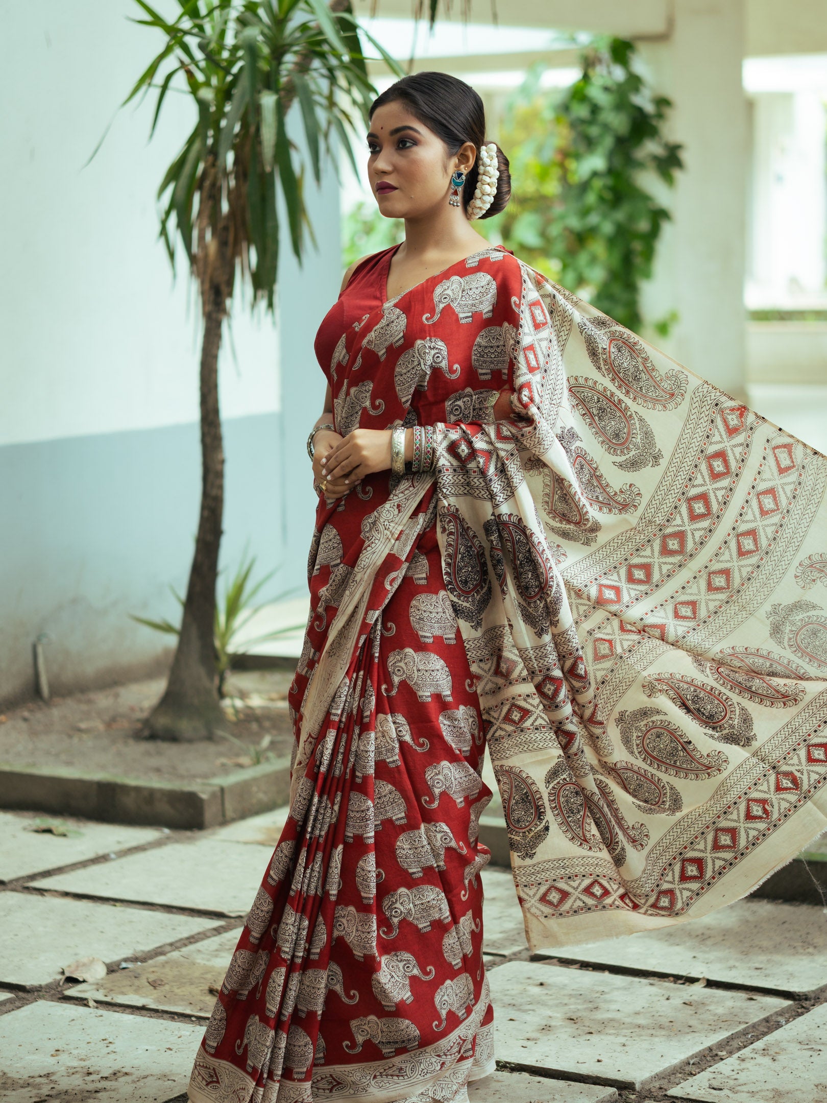 Paisley Raga Kalamkari Silk Saree