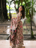 Cocoa Rose Aviary Kalamkari Cotton Saree
