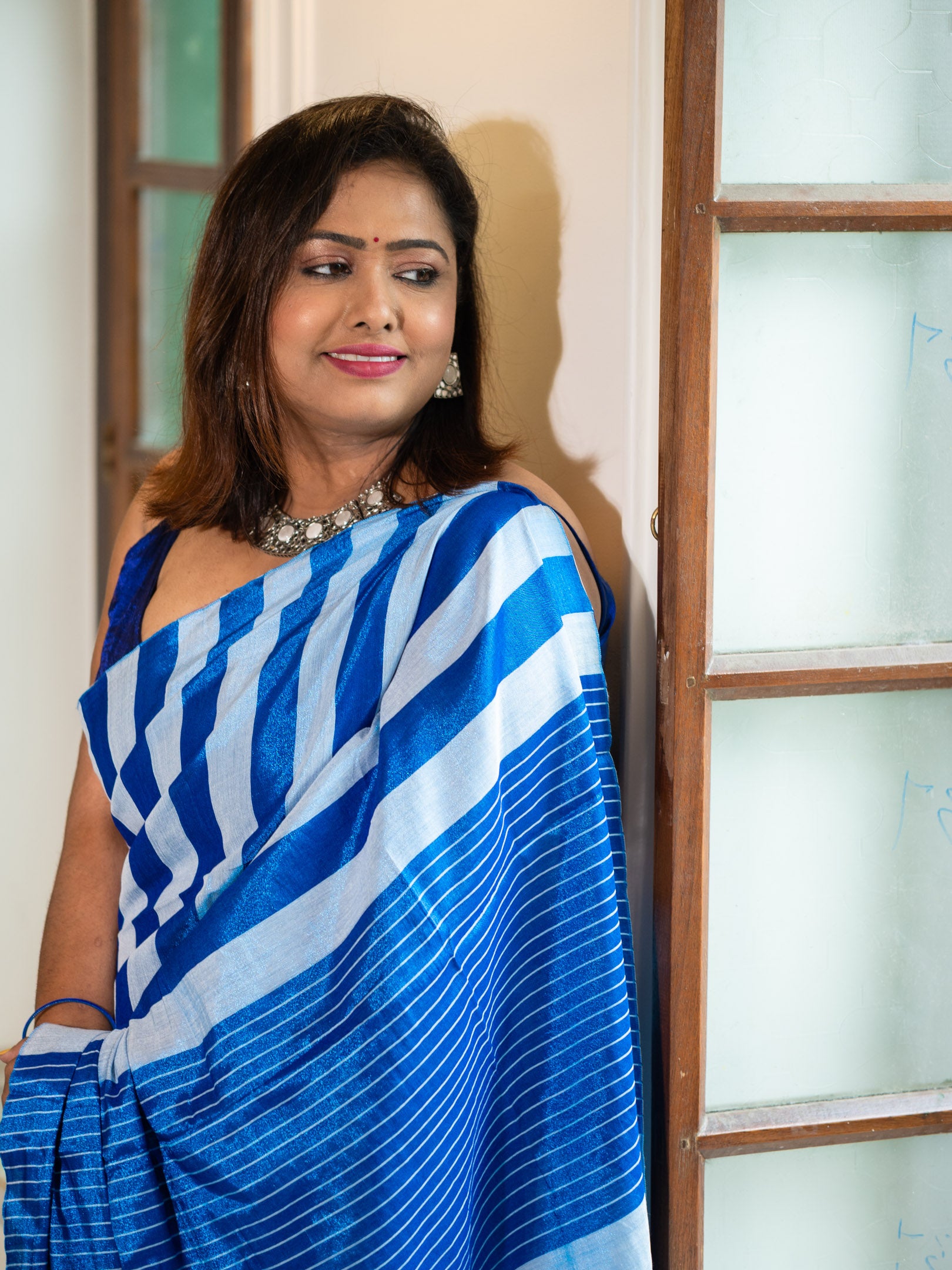 Asmani Silk Stripes Elegance Saree