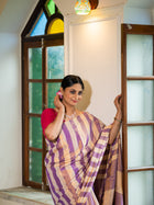 Voilet and gold Glow Silk Saree