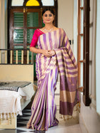Voilet and gold Glow Silk Saree