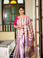 Voilet and gold Glow Silk Saree