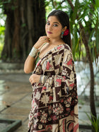 Kalamkari Cotton Saree — Cocoa Rose