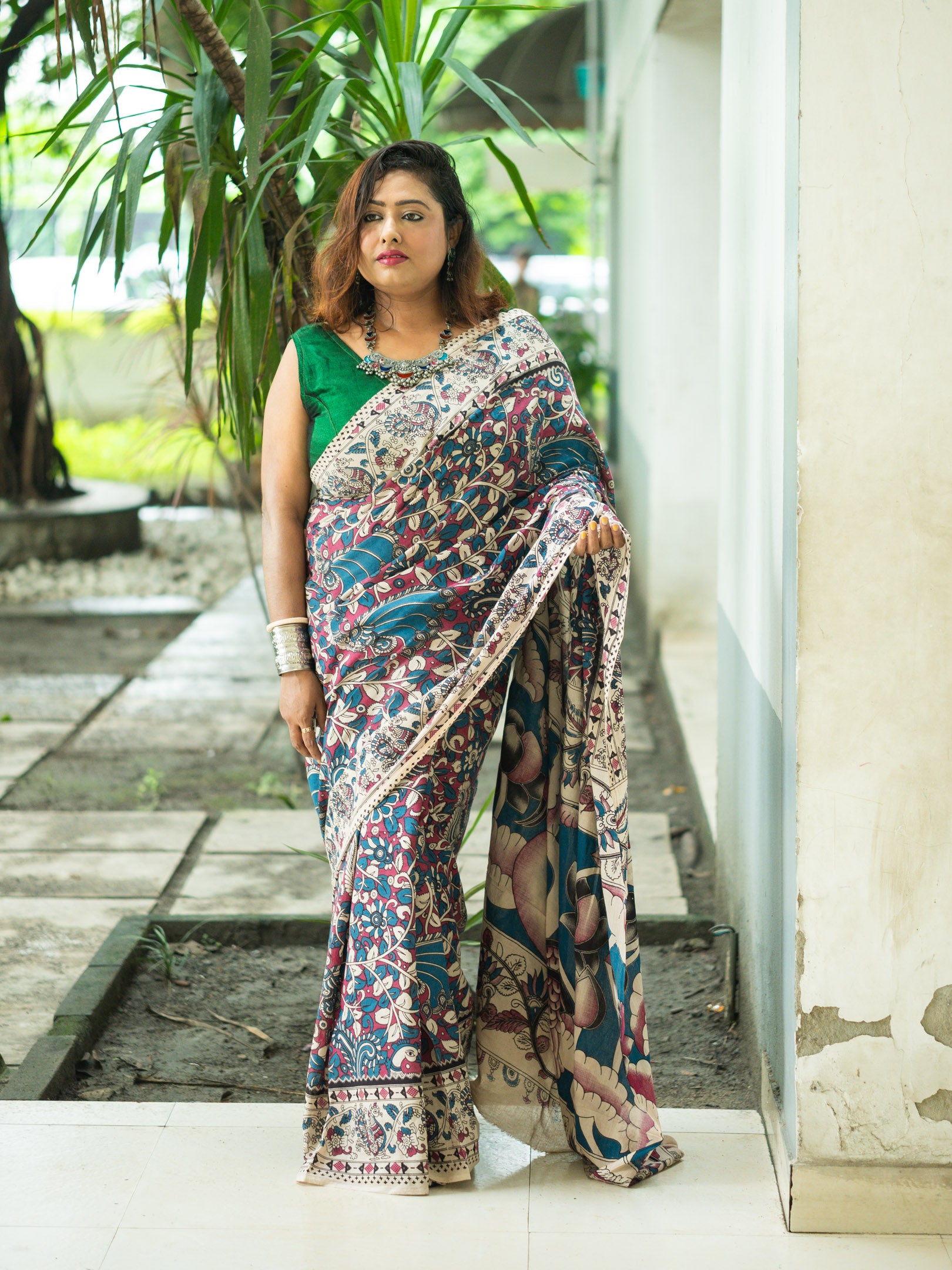 Nakhita Kalamkari Cotton Saree