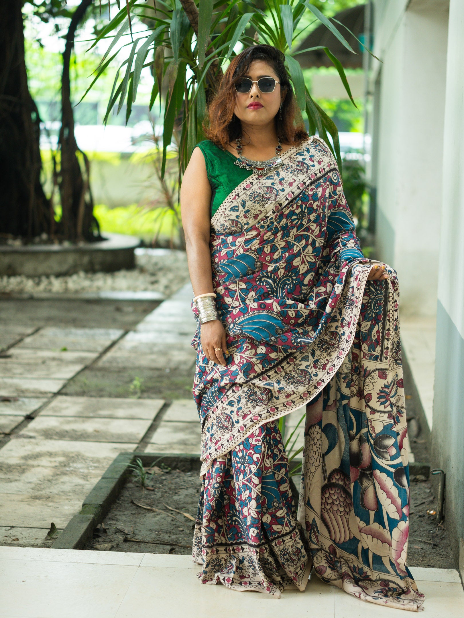 Nakhita Kalamkari Cotton Saree