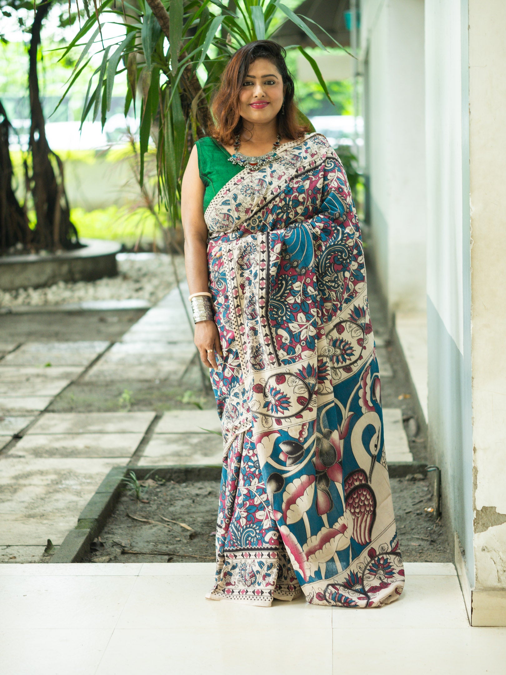 Nakhita Kalamkari Cotton Saree