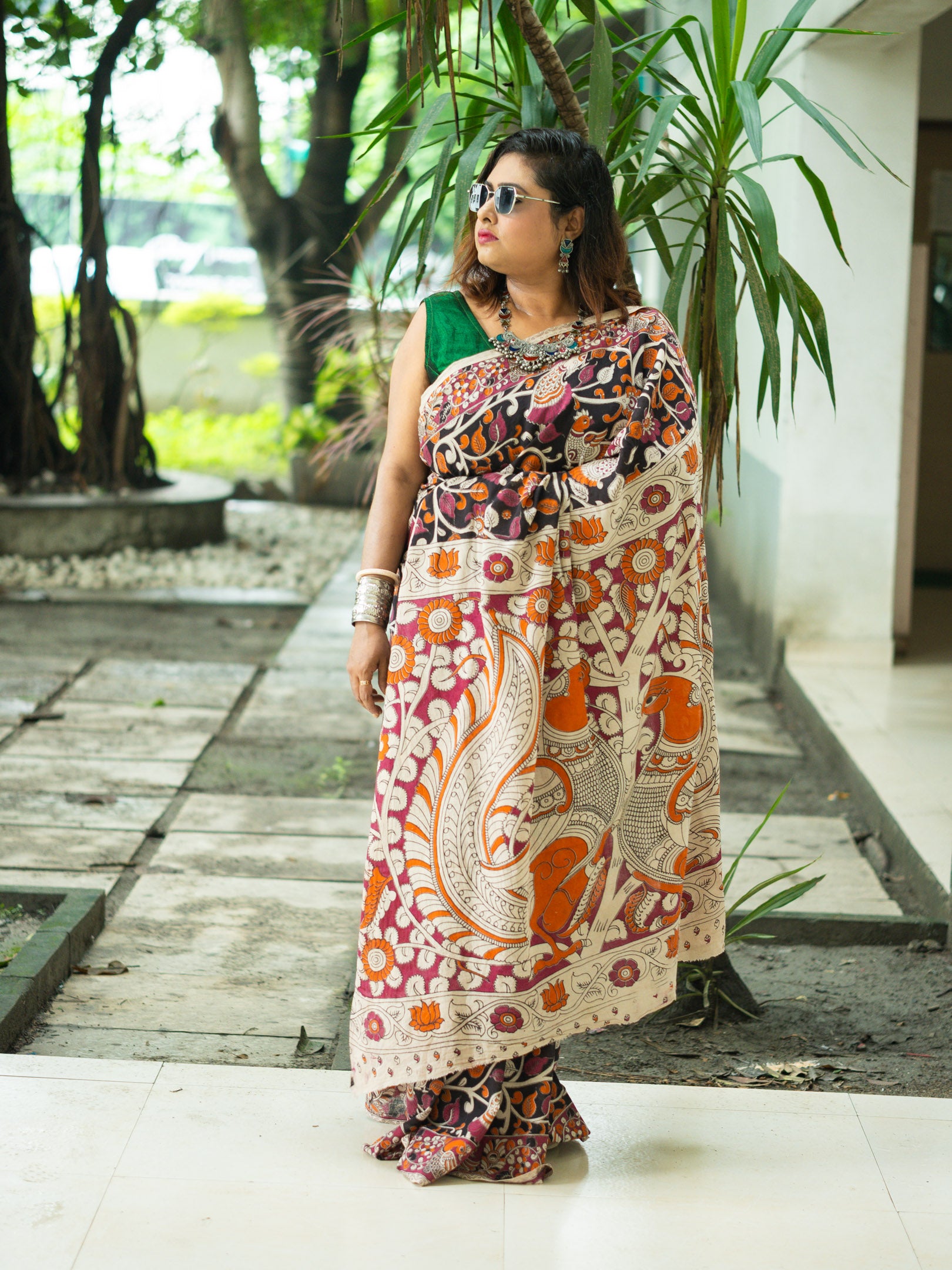 Kavitha Kalamkari Cotton Saree