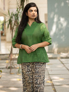 Green Khadi Co- Ord Set