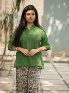 Green Khadi Co- Ord Set