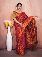 Chocolate Handloom Silk Saree