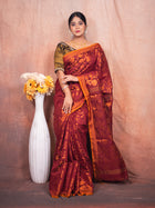 Chocolate Handloom Silk Saree
