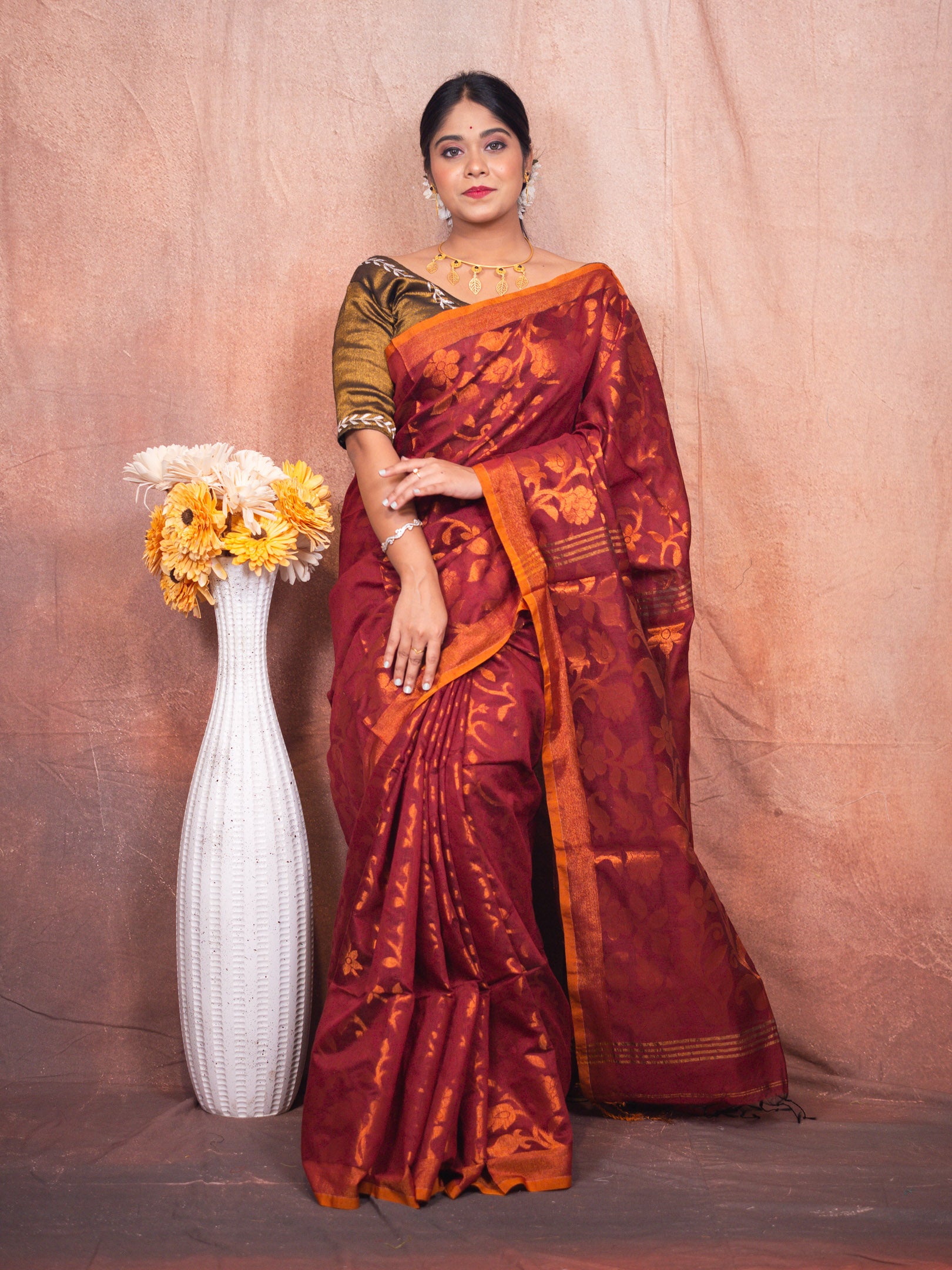 Chocolate Handloom Silk Saree