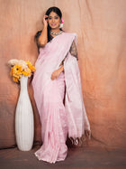 Powder Handloom Silk Saree