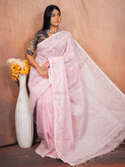 Powder Handloom Silk Saree